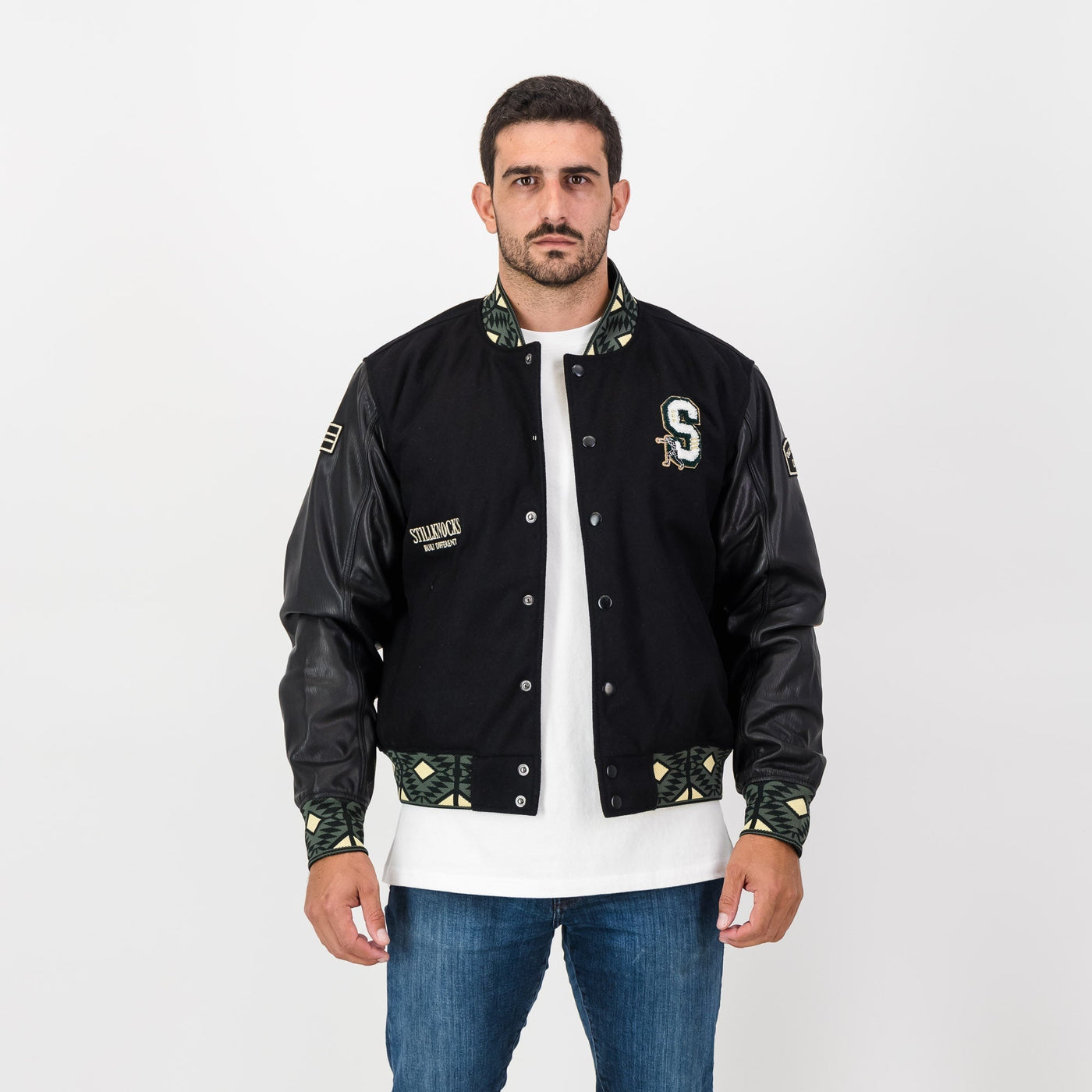 Stillknocks And Still Legends Bomber Jacket-Black
