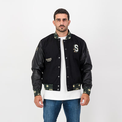 Stillknocks And Still Legends Bomber Jacket-Black