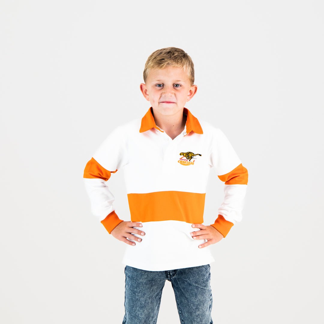 Provincial Cheetahs 23 Kids LS Rugby Jersey-White