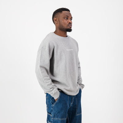 Old School Crew Neck Sweat-LT Grey Melange