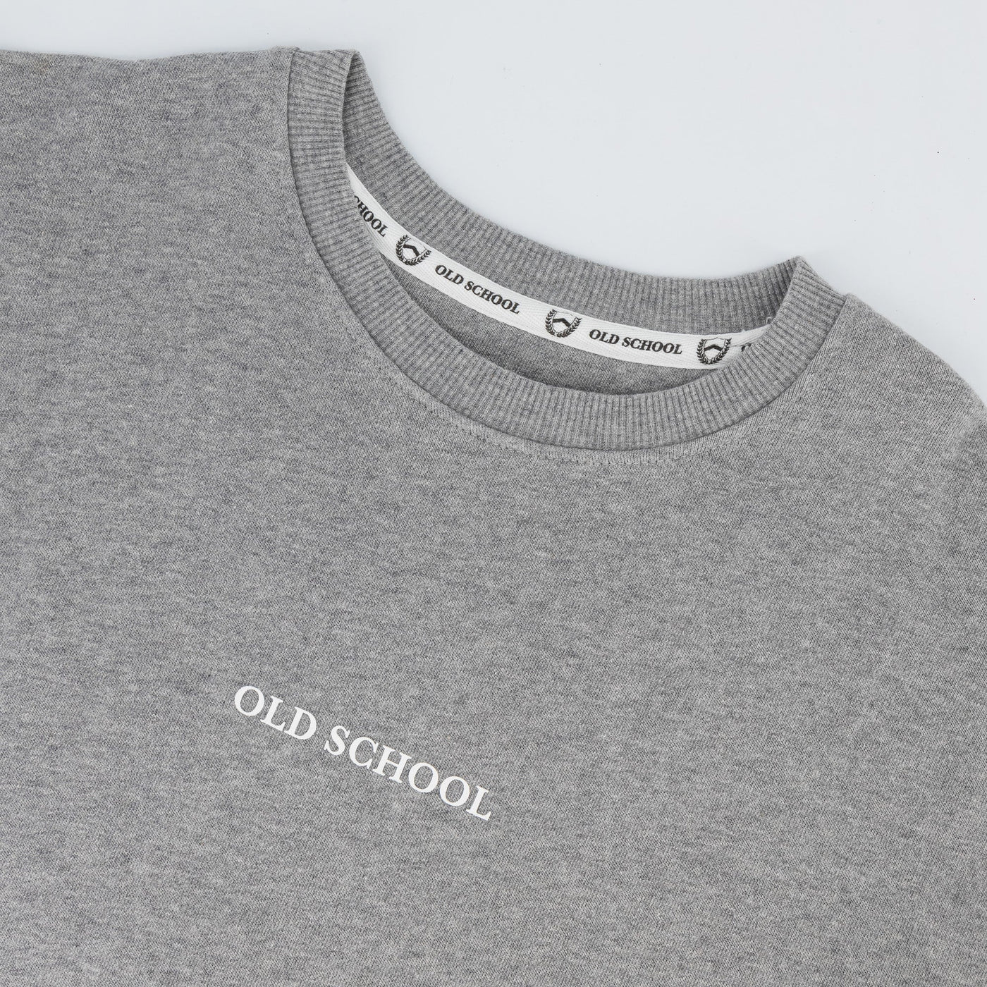 Old School Crew Neck Sweat-LT Grey Melange