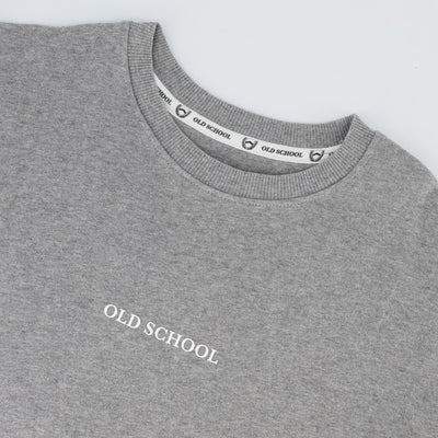 Old School Crew Neck Sweat-LT Grey Melange