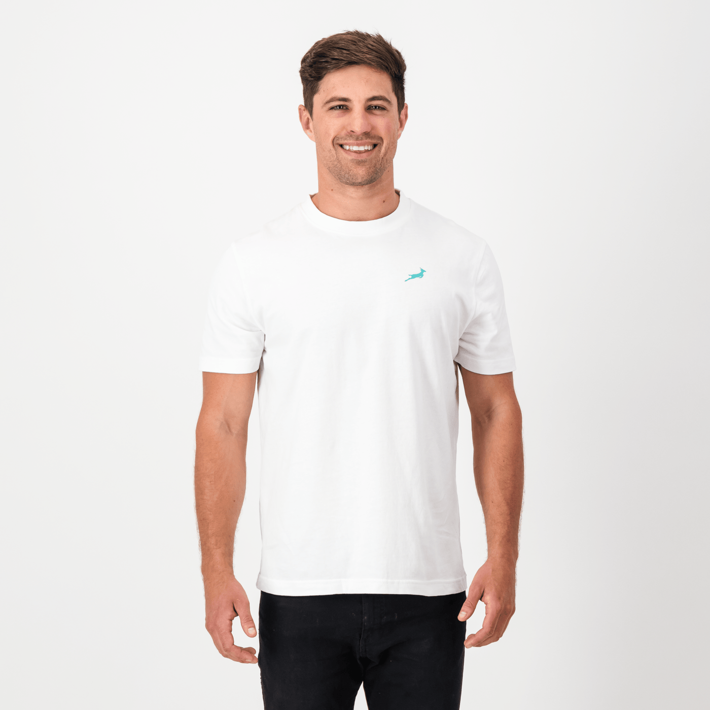 Springboks Sml Bok HS Regular Crew Tee-White