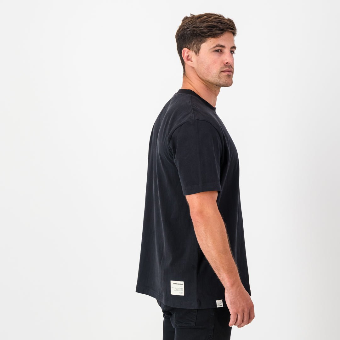 Springboks Sml Bok HS Regular Crew Tee-Black