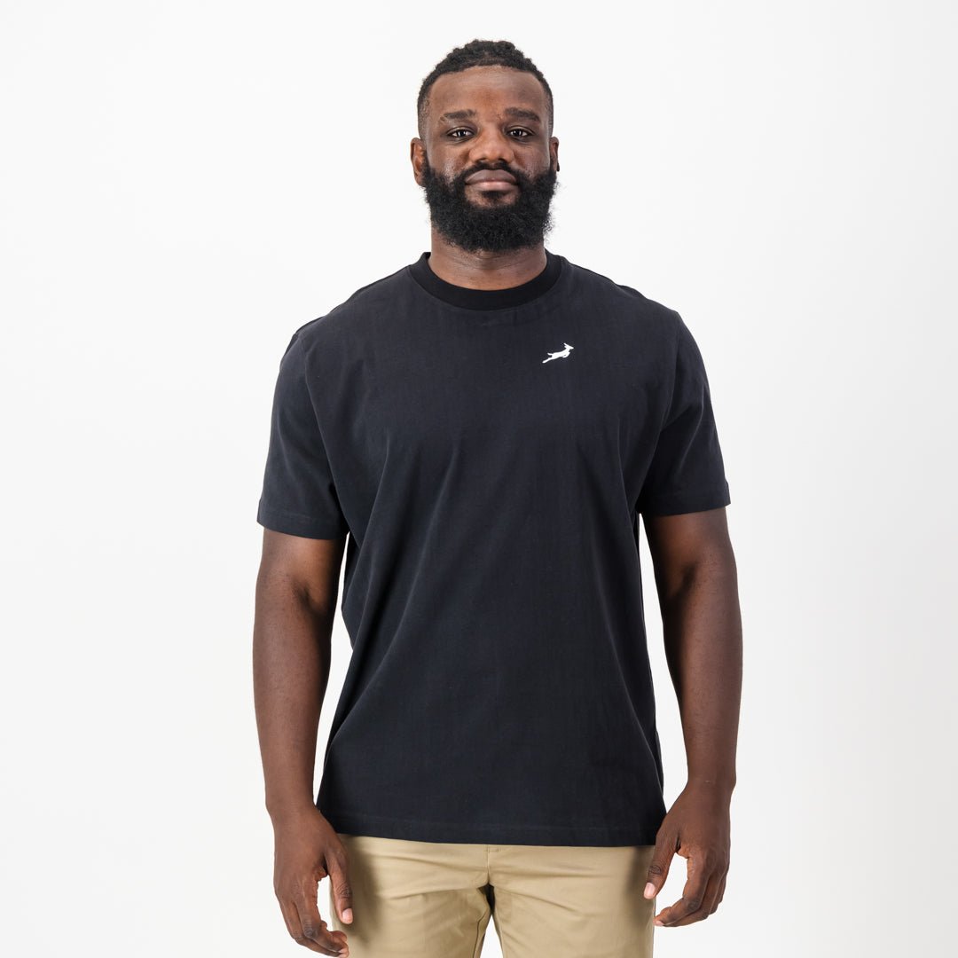 Springboks Sml Bok HS Regular Crew Tee-Black
