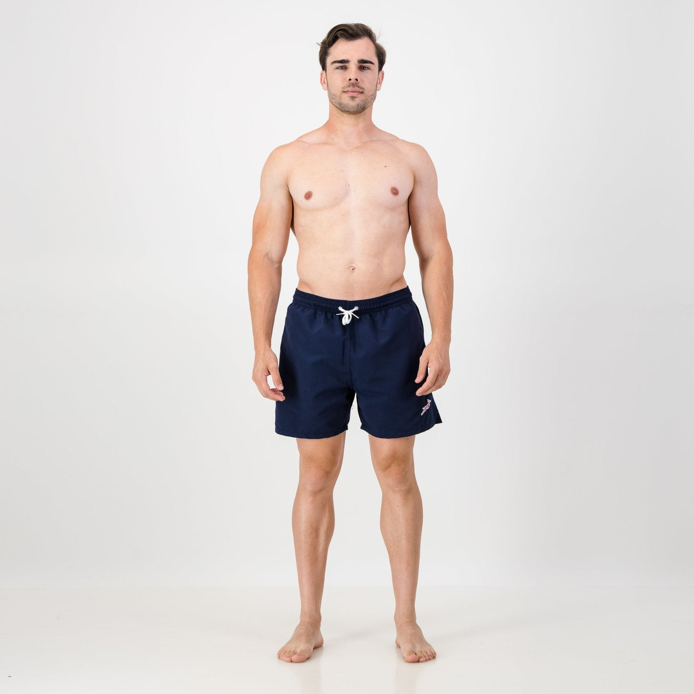 Springboks Pop Badge Swim Shorts-Navy