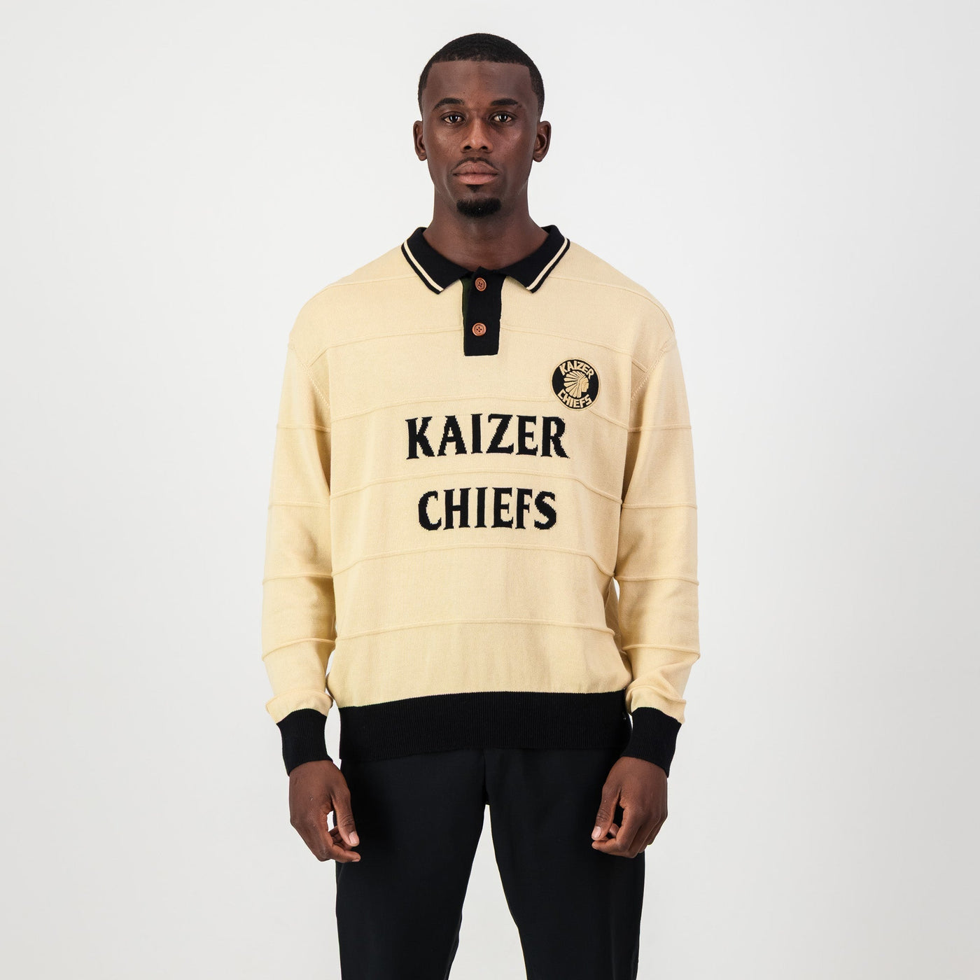 Kaizer Chiefs Long Sleeve Knitted Jersey-Butter