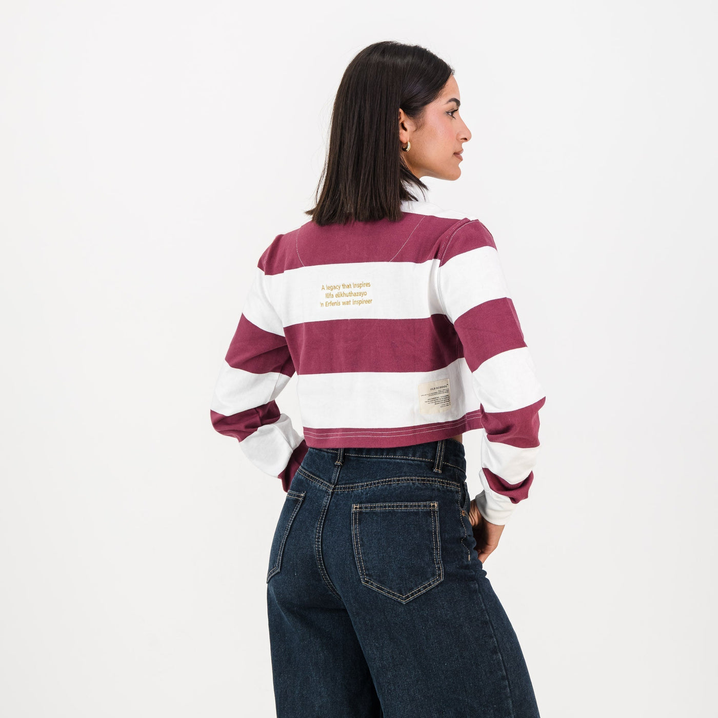 Schools Maties YD 8X8 Striped Crop-Maroon