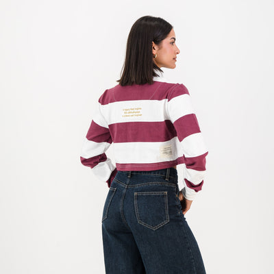 Schools Maties YD 8X8 Striped Crop-Maroon