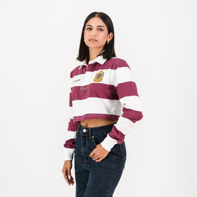 Schools Maties YD 8X8 Striped Crop-Maroon
