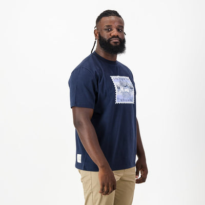 Old School Rhino Regular Crew Tee-Navy