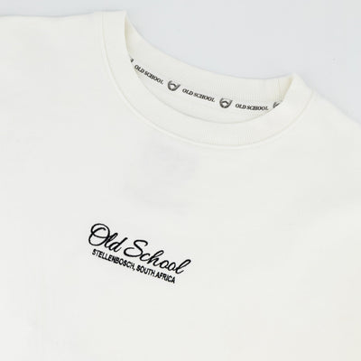 Old School Script Crew Neck Sweat-Cloud Dancer