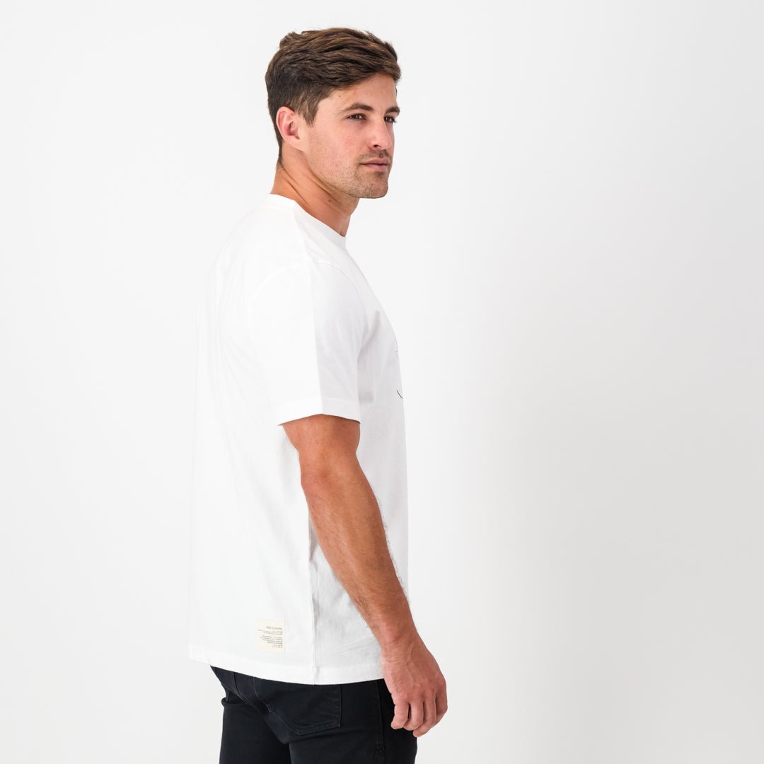 Old School CT Map Regular Crew Tee-White