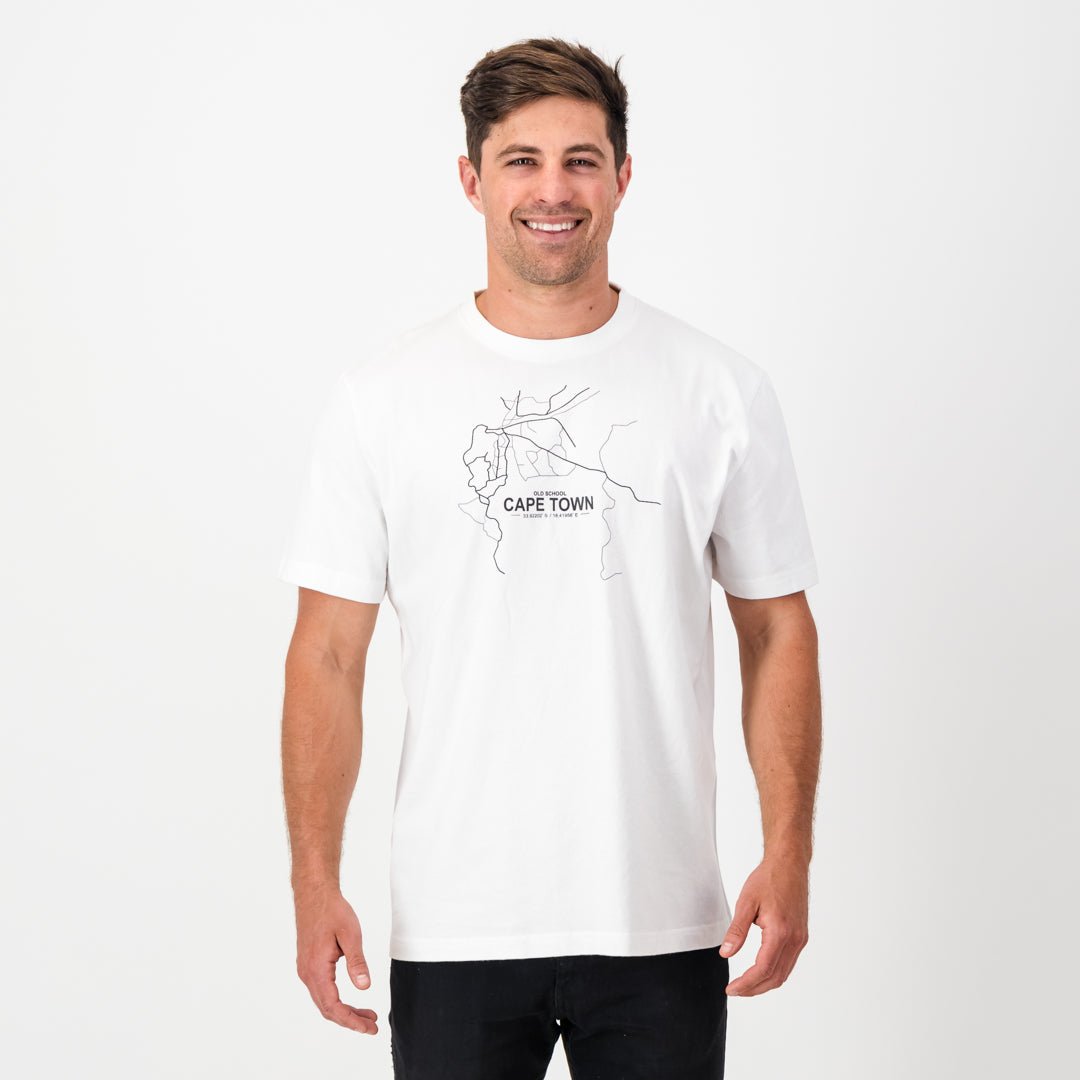 Old School CT Map Regular Crew Tee-White
