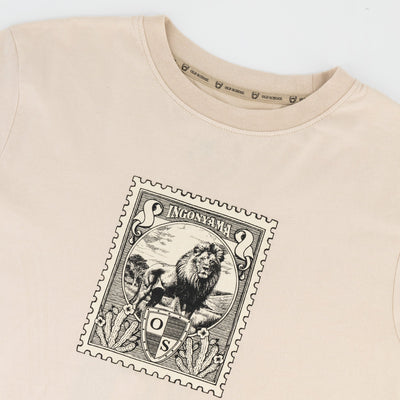 Old School Lion Regular Crew Tee-Ivory