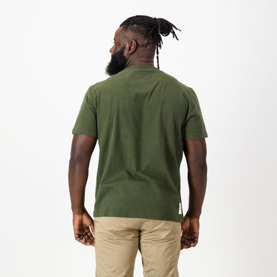Old School Leopard Regular Crew Tee-Military Olive
