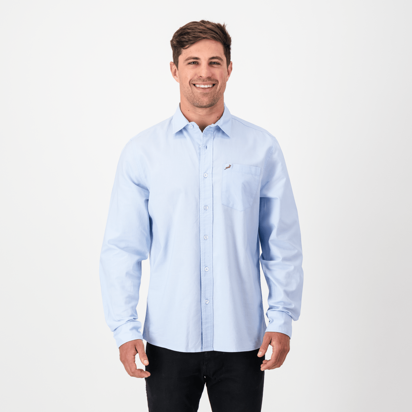 Springboks Oxford LS Shirt-Old Money Blue