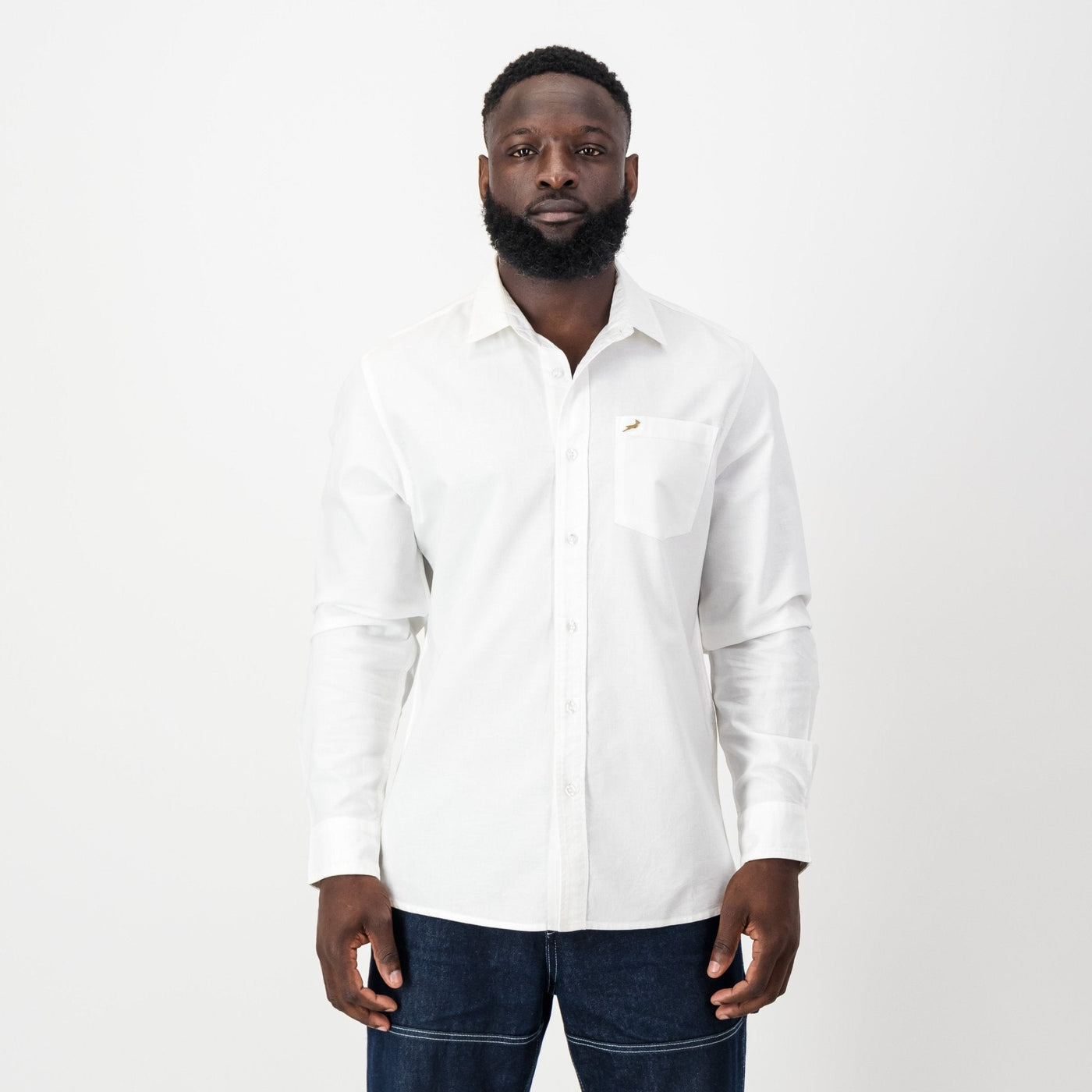 Springboks Oxford LS Shirt-White
