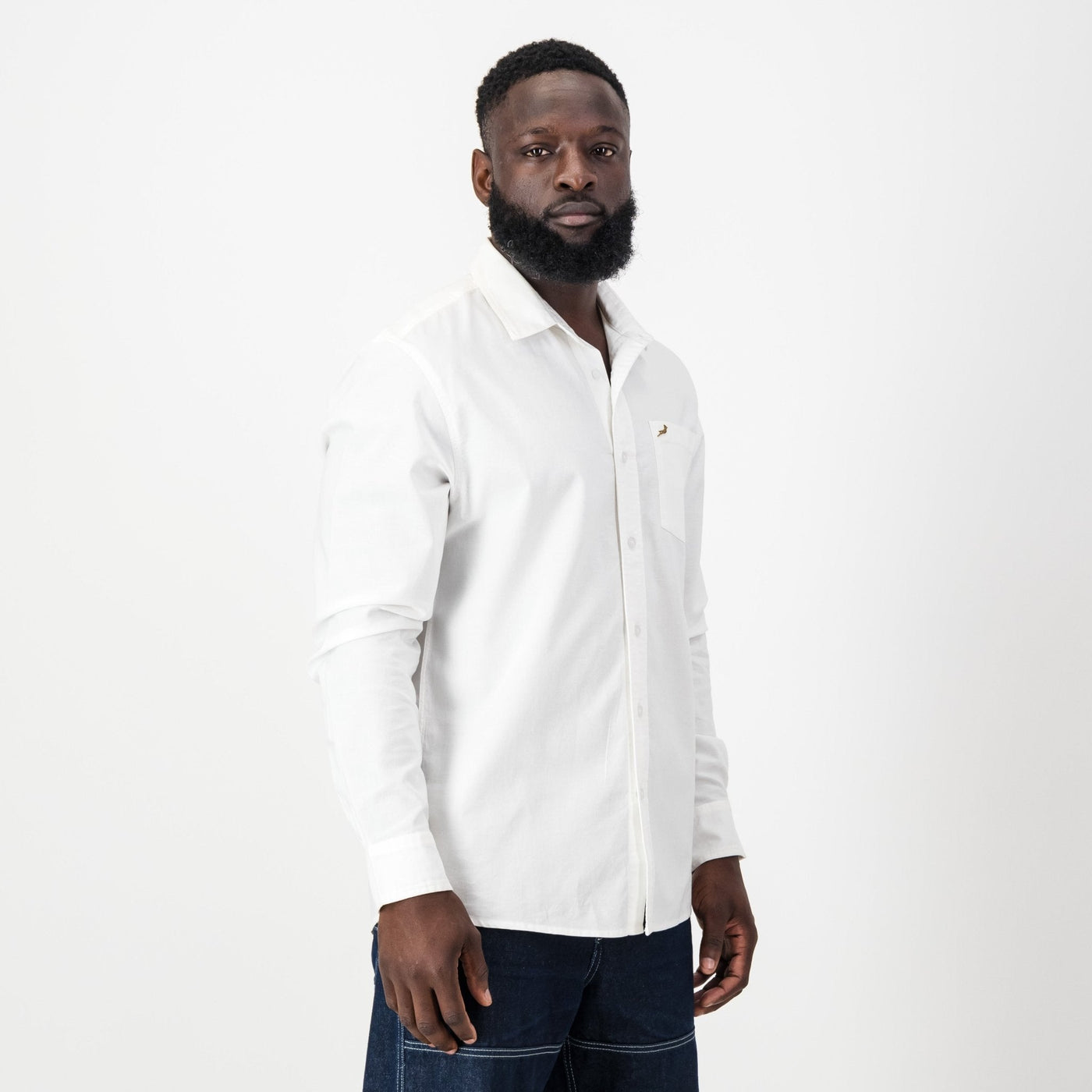 Springboks Oxford LS Shirt-White