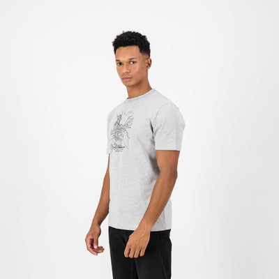 Old School Stellies Regular Crew Tee-LT Grey Melange