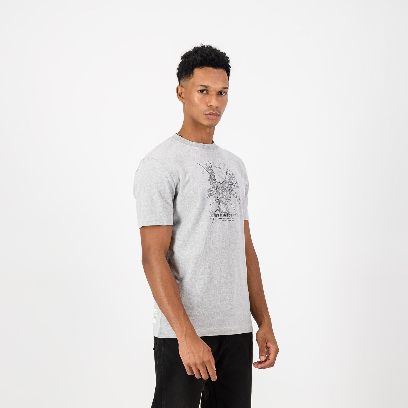 Old School Stellies Regular Crew Tee-LT Grey Melange