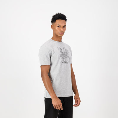 Old School Stellies Regular Crew Tee-LT Grey Melange