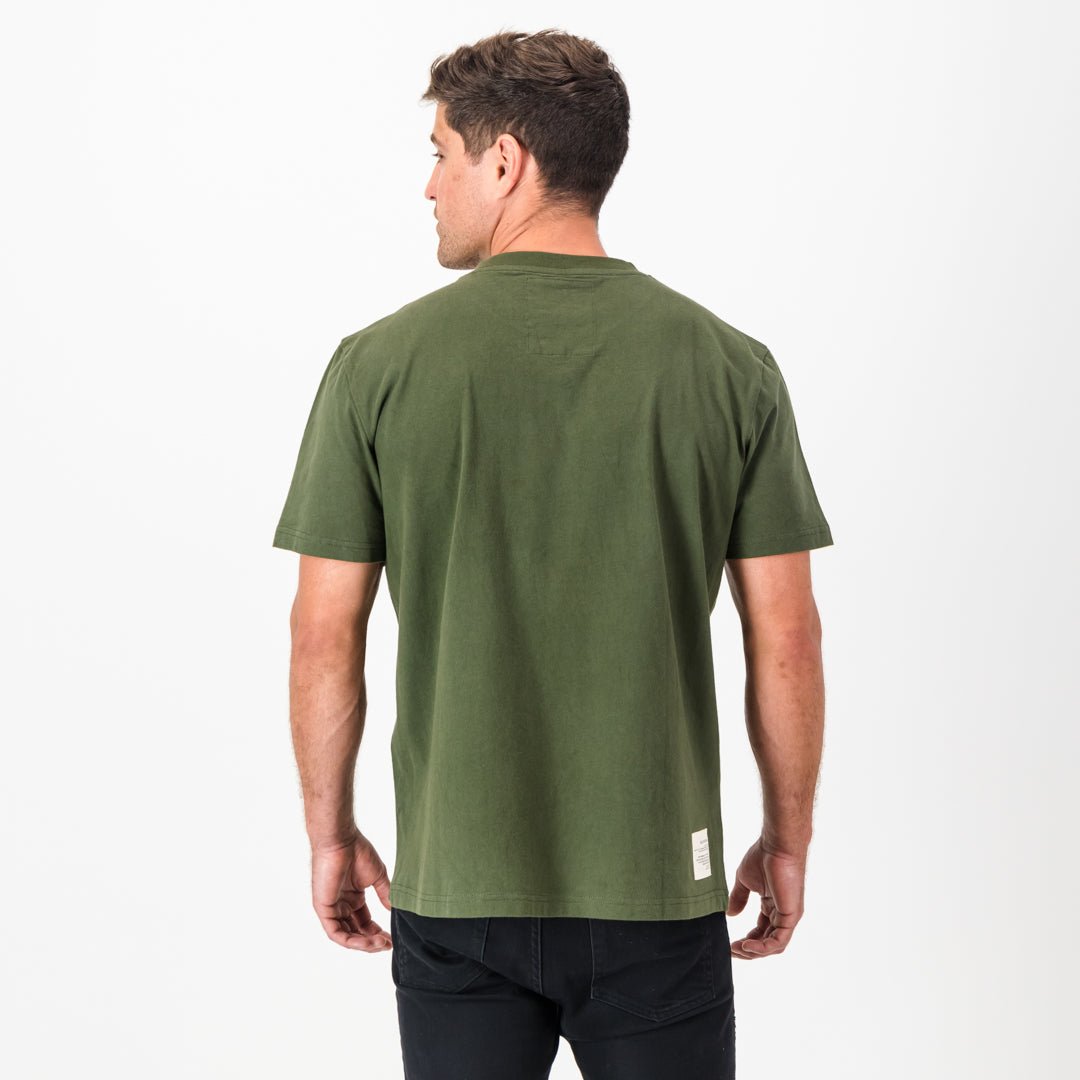 Old School Stellies Regular Crew Tee-LT Military Olive