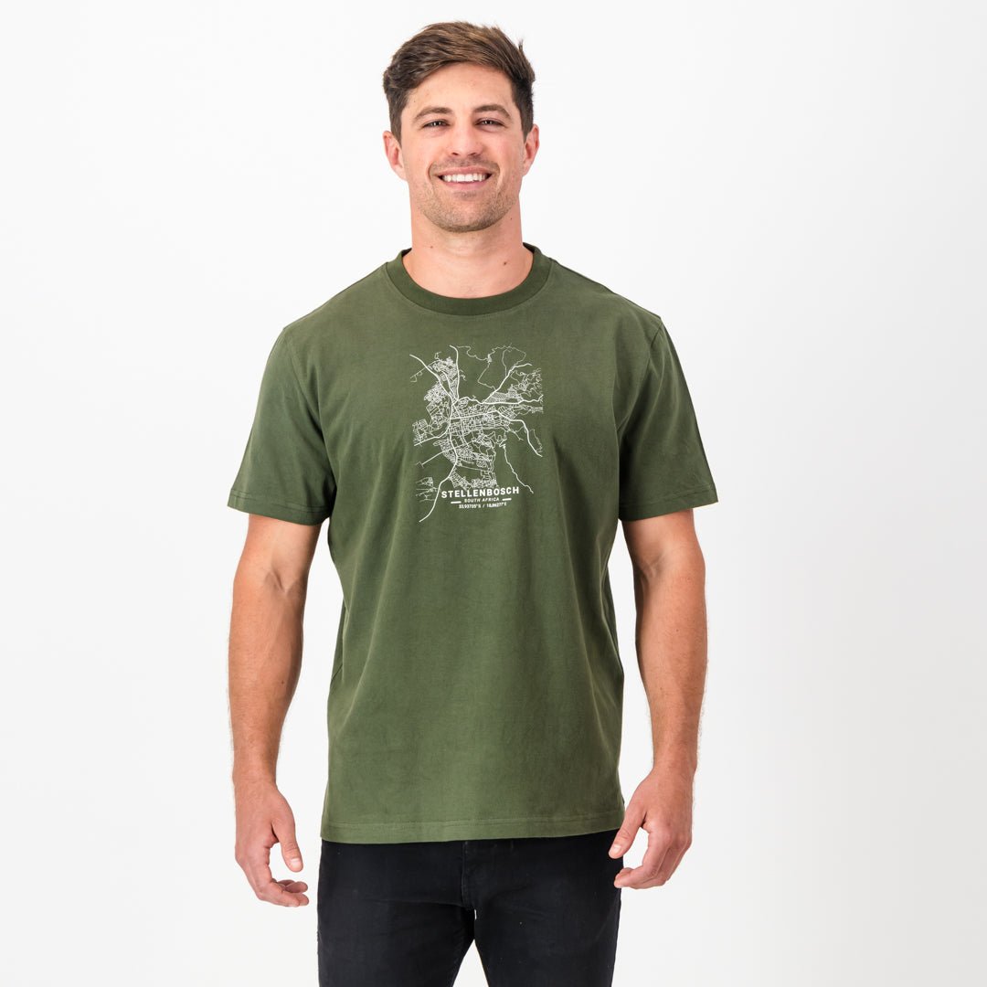 Old School Stellies Regular Crew Tee-LT Military Olive