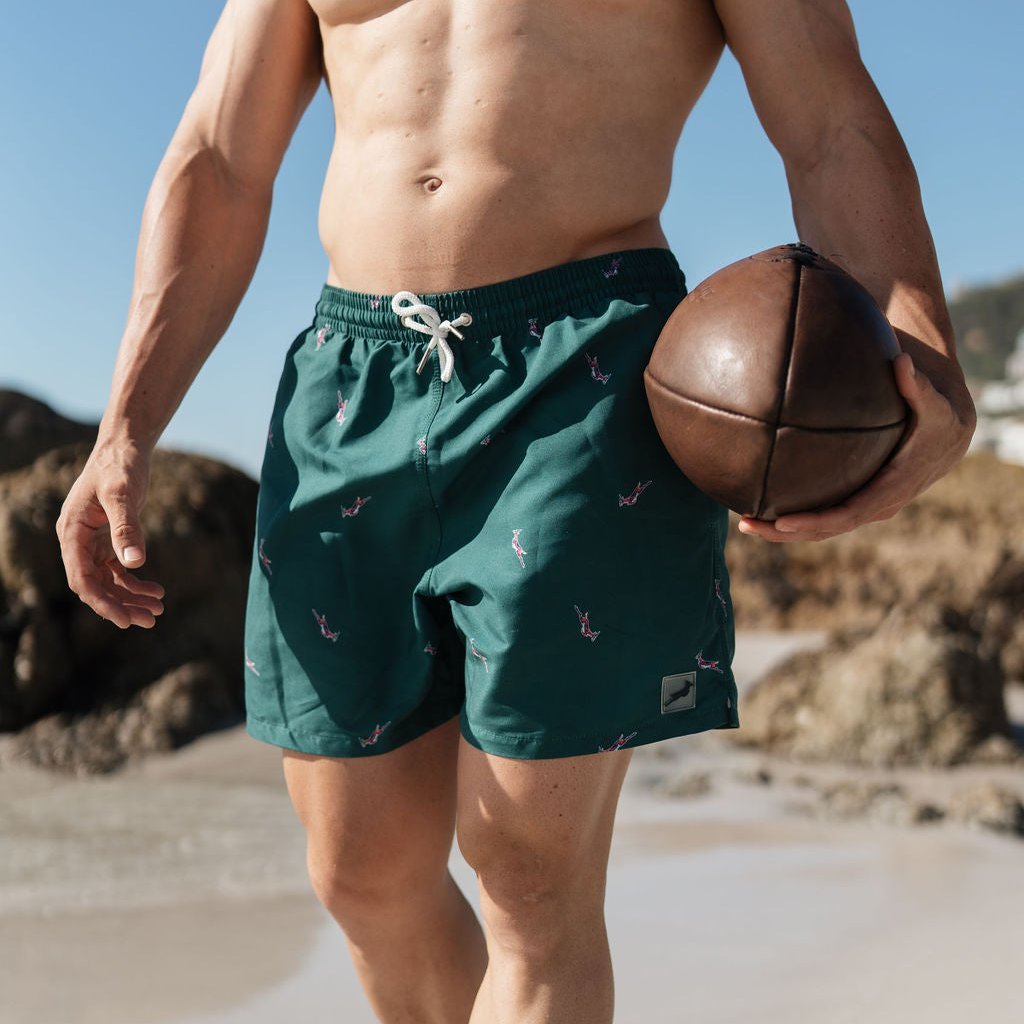 Springboks All Over Print Swim Short-Teal