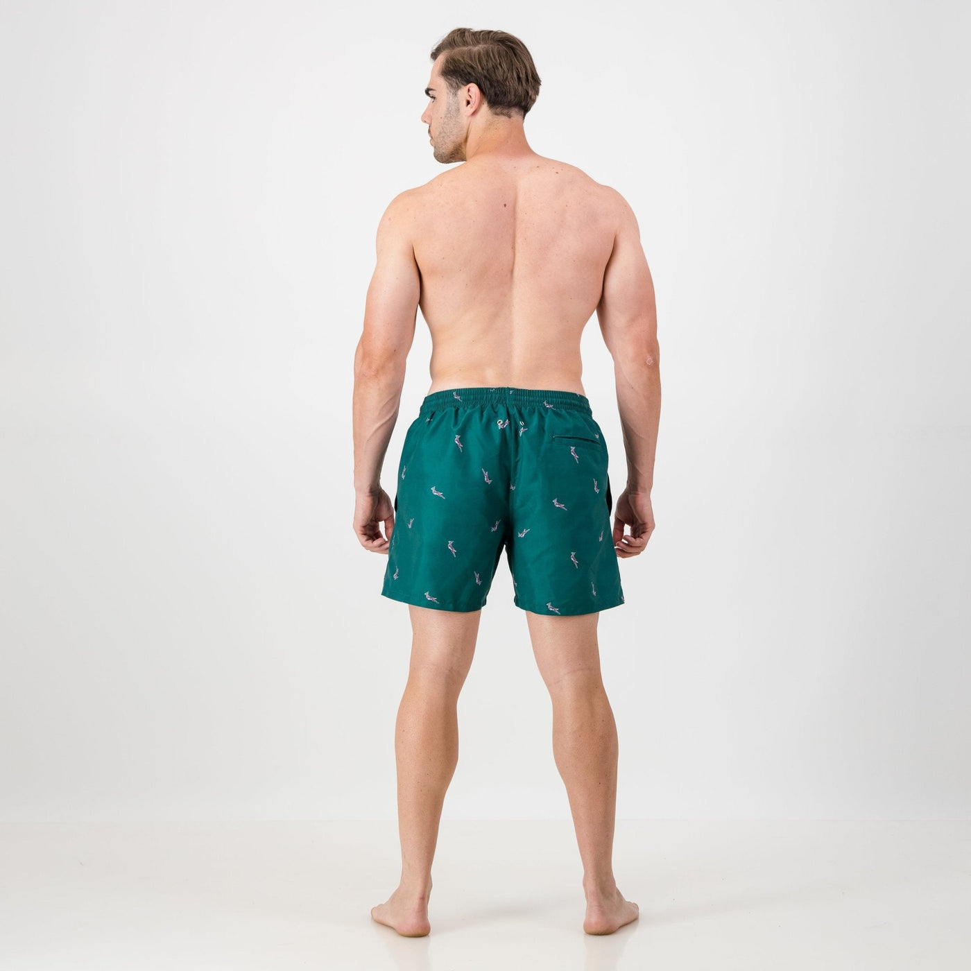 Springboks All Over Print Swim Short-Teal
