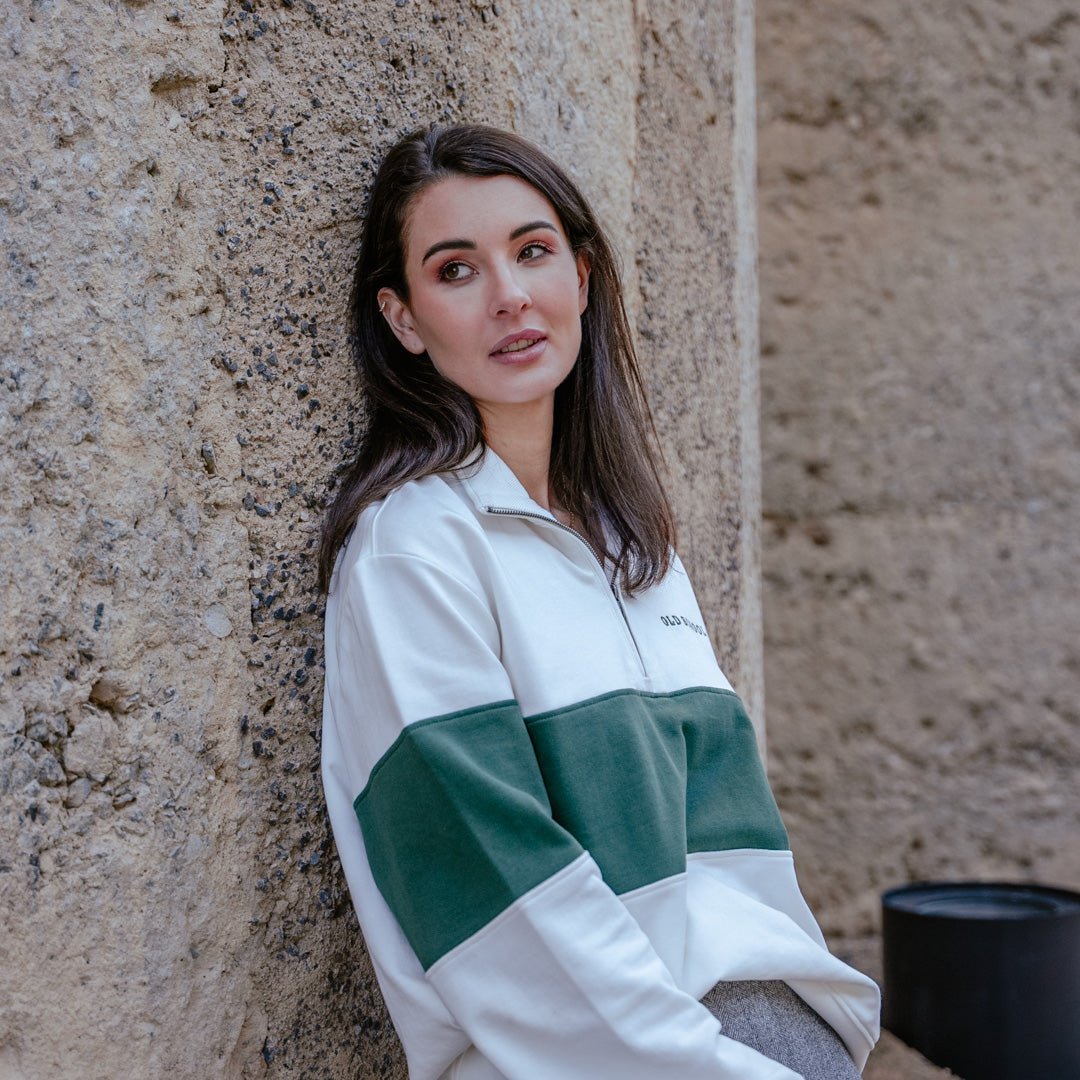 Old School Hoop Quarter Zip Sweat-OS Green