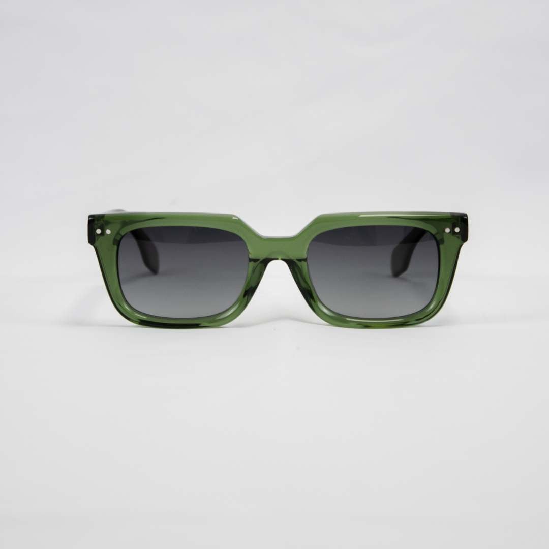 Old School Rectangle Sunglasses-Charcoal