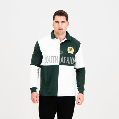 SA Supporters Quartered LS Rugby Jersey-OS Green