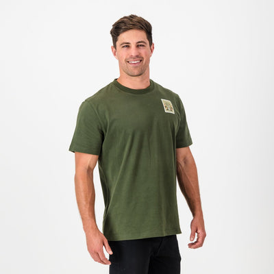 SA Supporters Stamp Reg Crew Tee-Military Olive