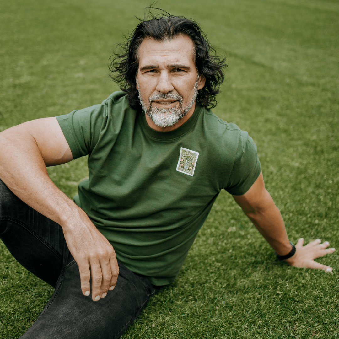 SA Supporters Stamp Reg Crew Tee-Military Olive