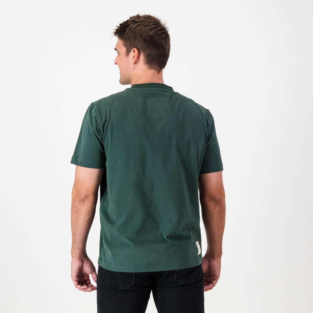 Springboks Outline EMB Regular Crew Tee-OS Green