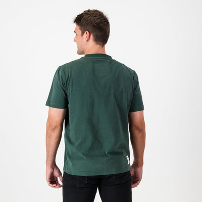 Springboks Outline EMB Regular Crew Tee-OS Green