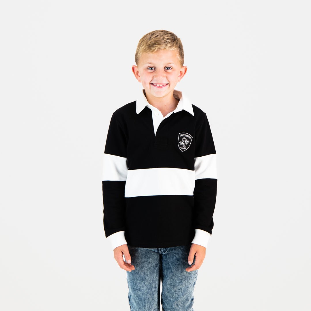Provincial Sharks Kids 23 LS Rugby Jersey-Black