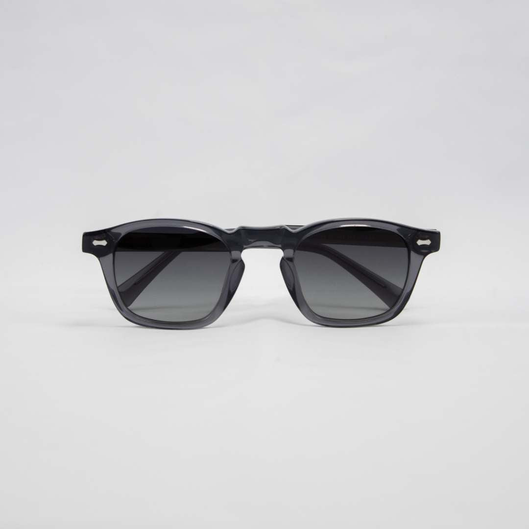 Old School Square Sunglasses-Charcoal