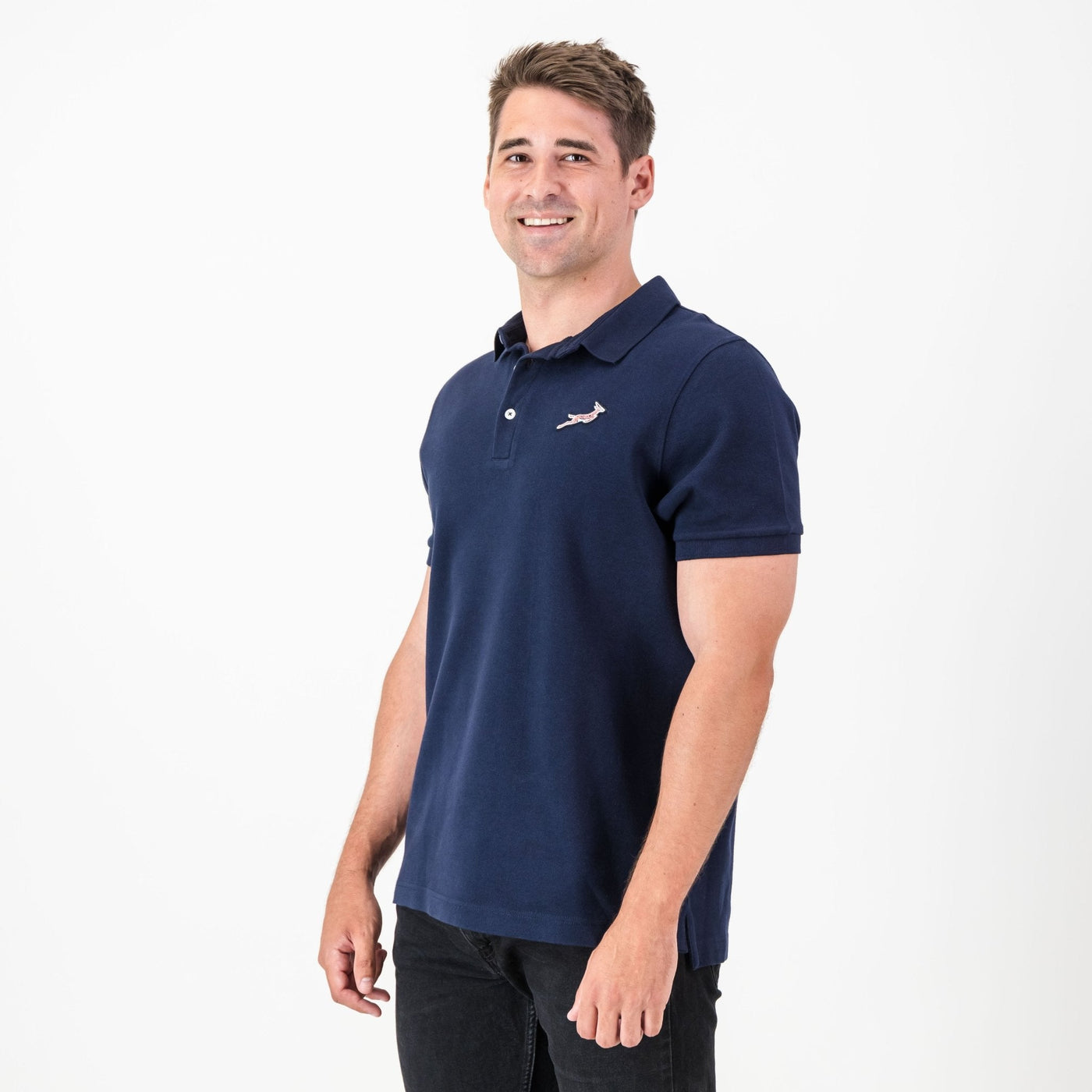 Springboks Pop Badge SS Polo-Navy
