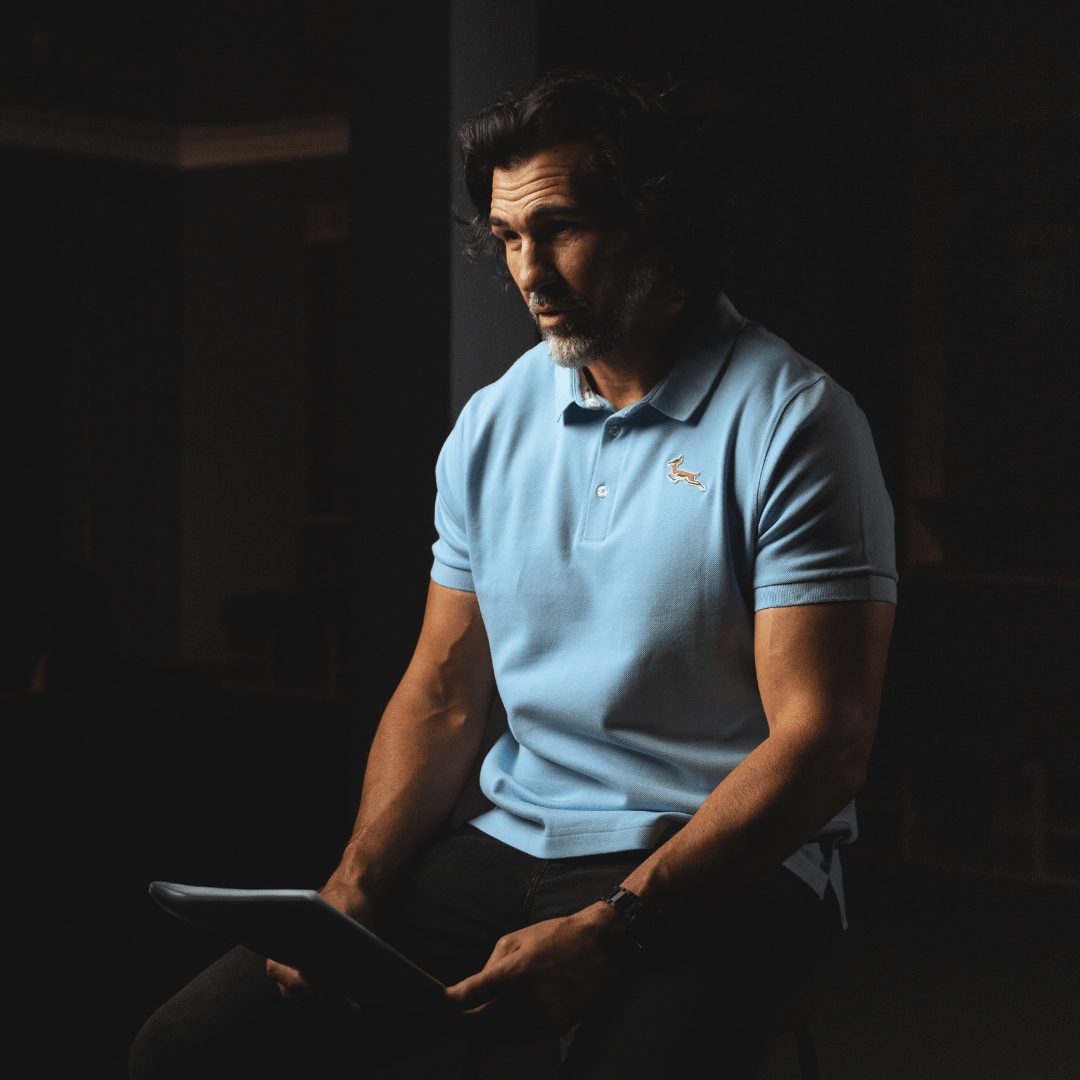 Springboks Nat Badge SS Polo-Old Money Blue