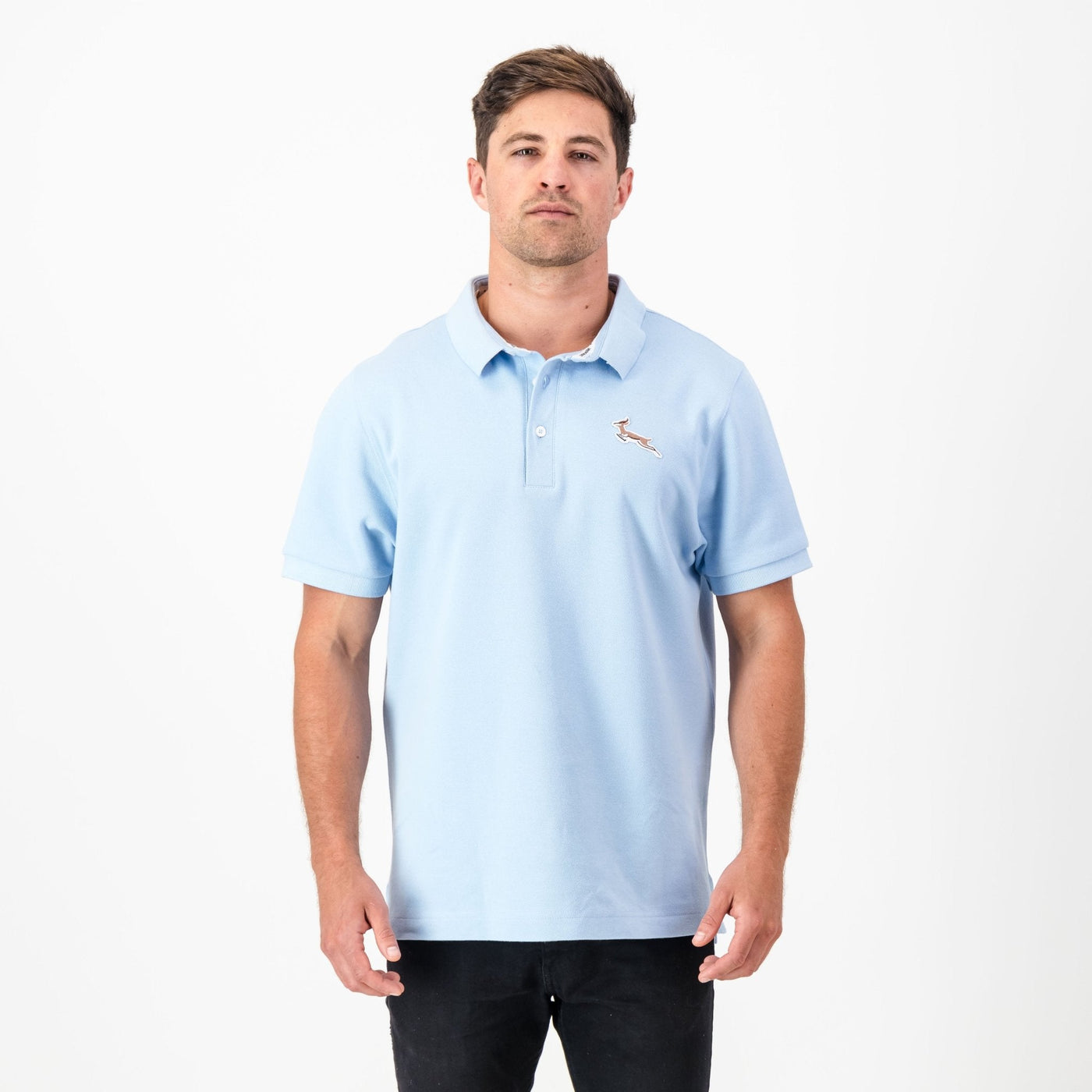 Springboks Nat Badge SS Polo-Old Money Blue