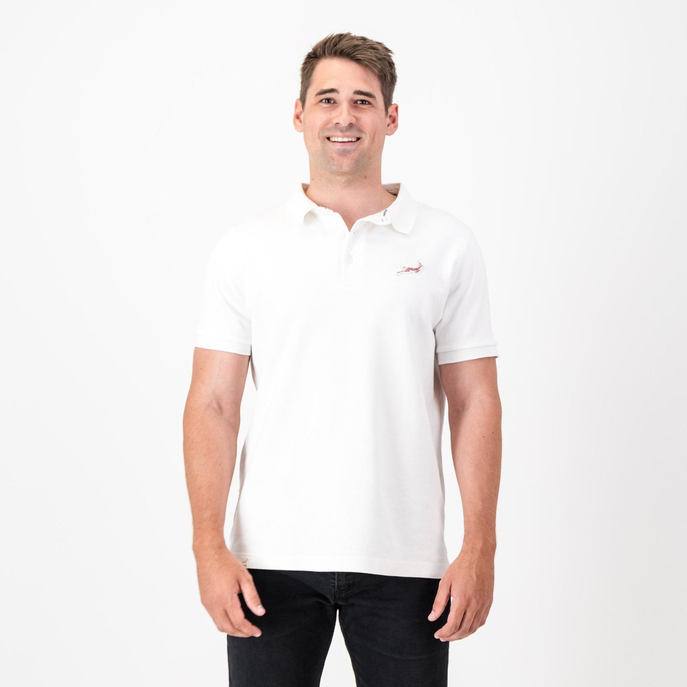Springboks Pop Badge SS Polo-White