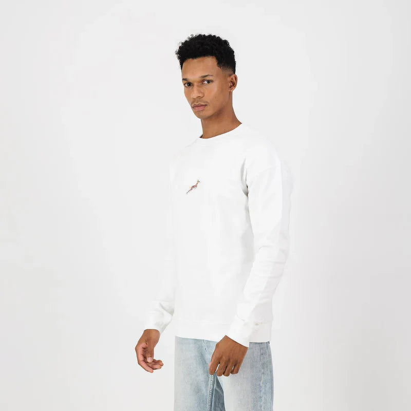 Springboks Pop Badge Crew Neck Sweat-Cloud Dancer