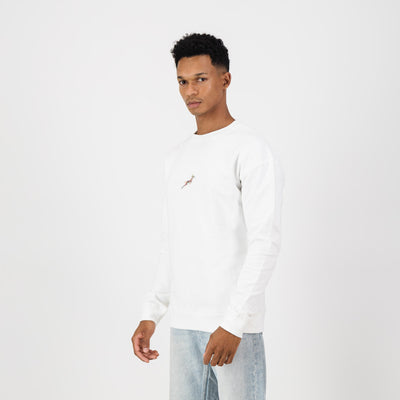 Springboks Pop Badge Crew Neck Sweat-Cloud Dancer