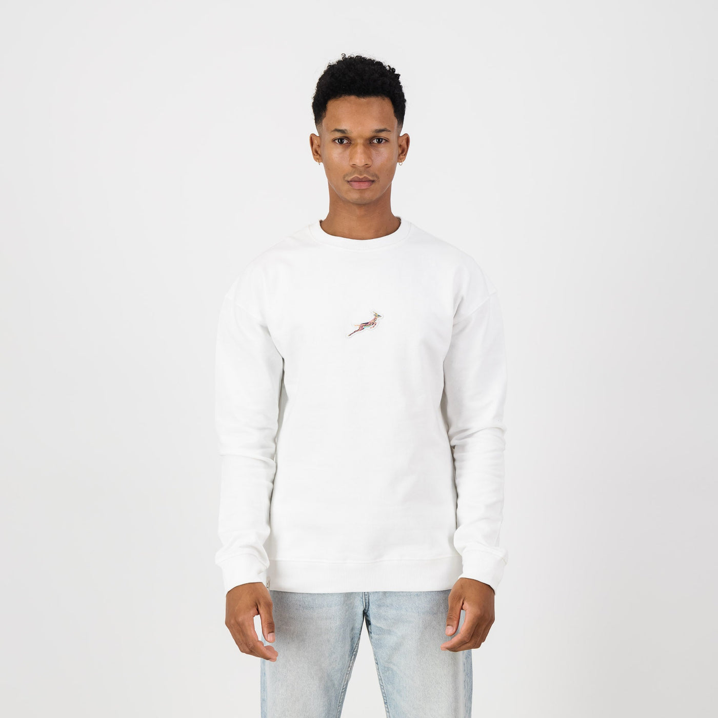 Springboks Pop Badge Crew Neck Sweat-Cloud Dancer