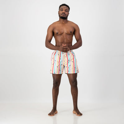 Springboks Candy Stripe Swim Short-White