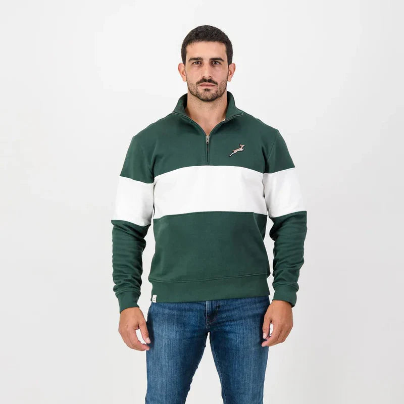 Springboks Classic Hoop Quarter Zip-OS Green