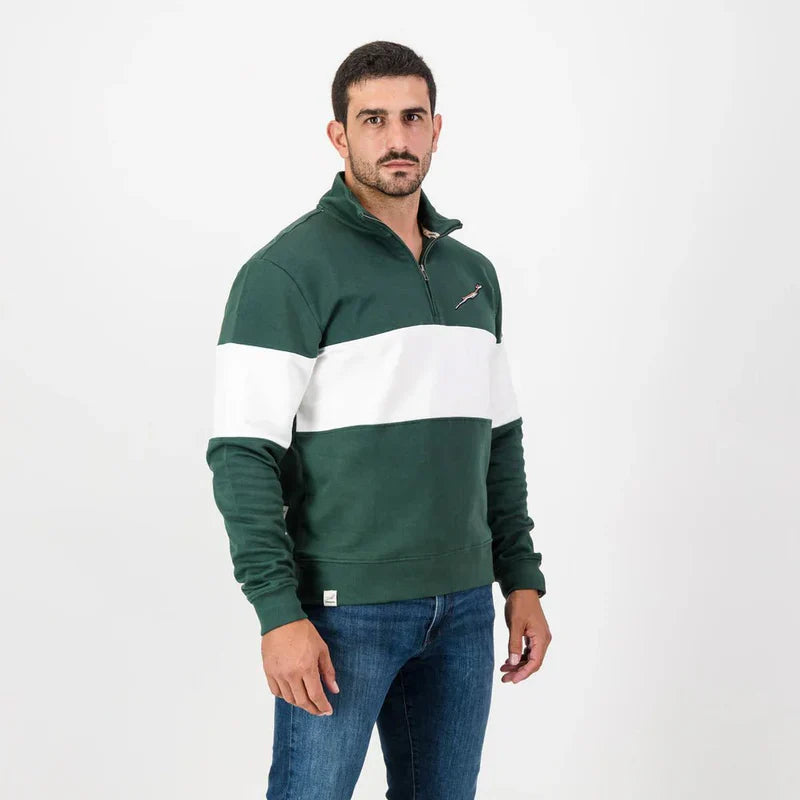 Springboks Classic Hoop Quarter Zip-OS Green
