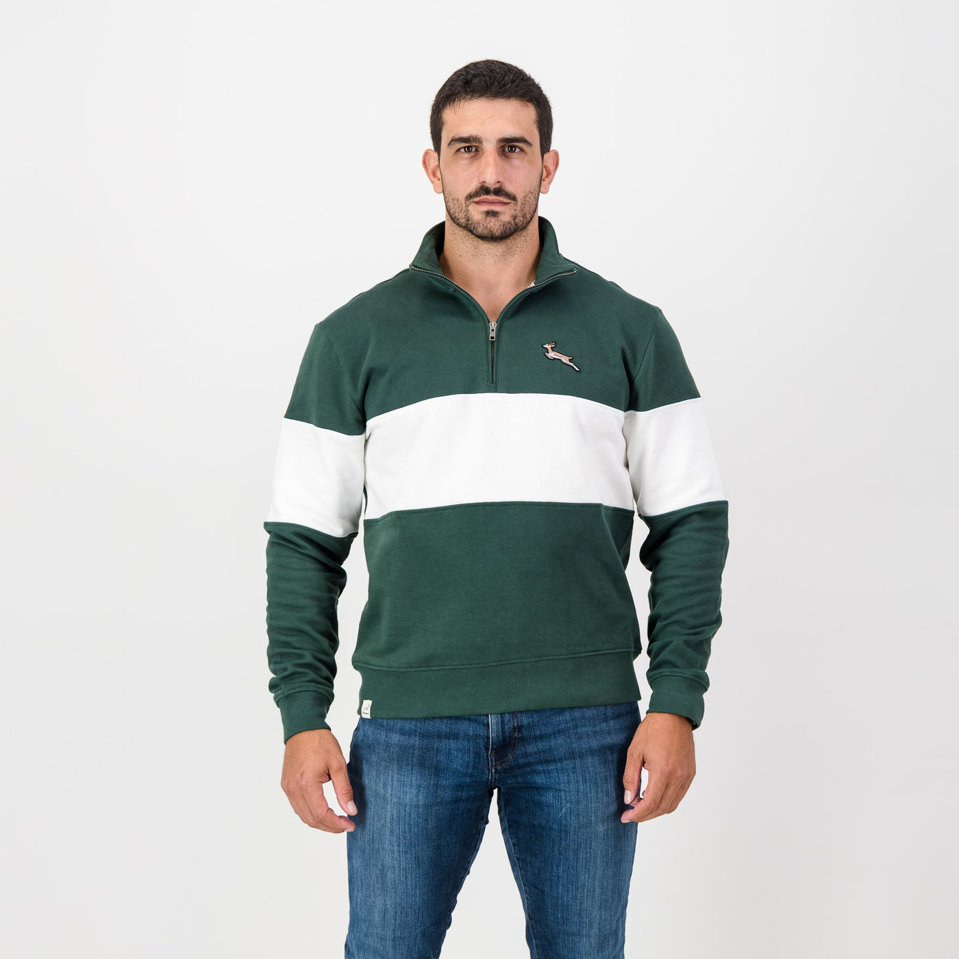 Springboks Classic Hoop Quarter Zip-OS Green